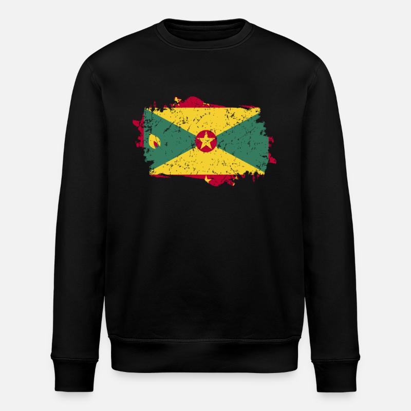 Grenada Flag Grunge Grenada Flag - Stanley/Stella ROLLER Unisex Organic Sweatshirt - black