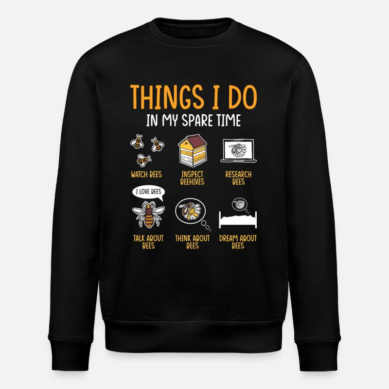 Beekeeper Gift Beekeeping Bees - Stanley/Stella ROLLER Unisex Organic Sweatshirt - black