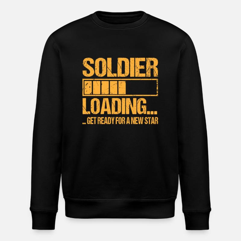 Soldier loading Soldier Training - Stanley/Stella ROLLER Unisex Organic Sweatshirt - black
