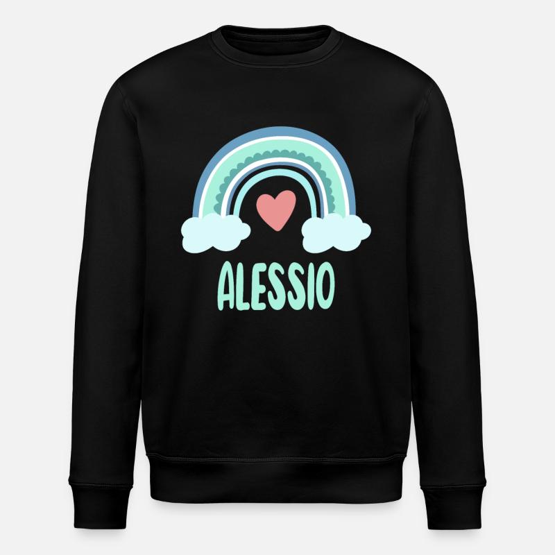 Alessio Name Regenbogen Baby - Stanley/Stella Unisex Bio-Sweatshirt ROLLER - Schwarz