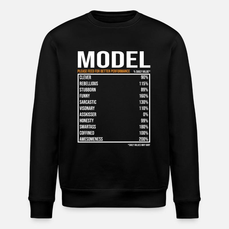 Model Job Saying - Stanley/Stella ROLLER Unisex Organic Sweatshirt - black
