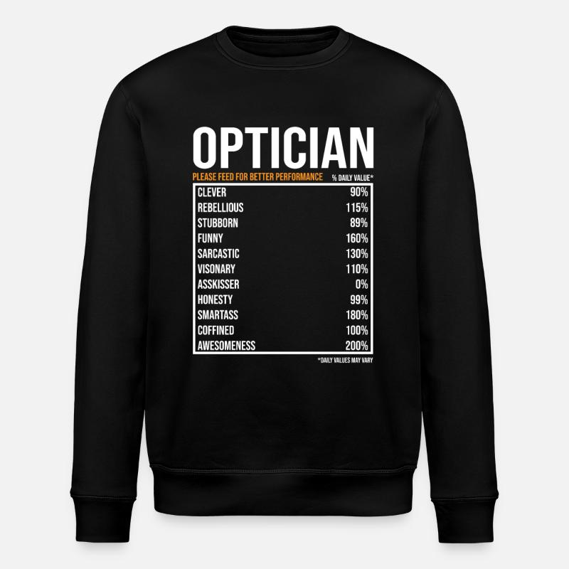 Opticien Valeurs quotidiennes Drôle Opticien - Sweat bio ROLLER Stanley/Stella Unisexe - noir
