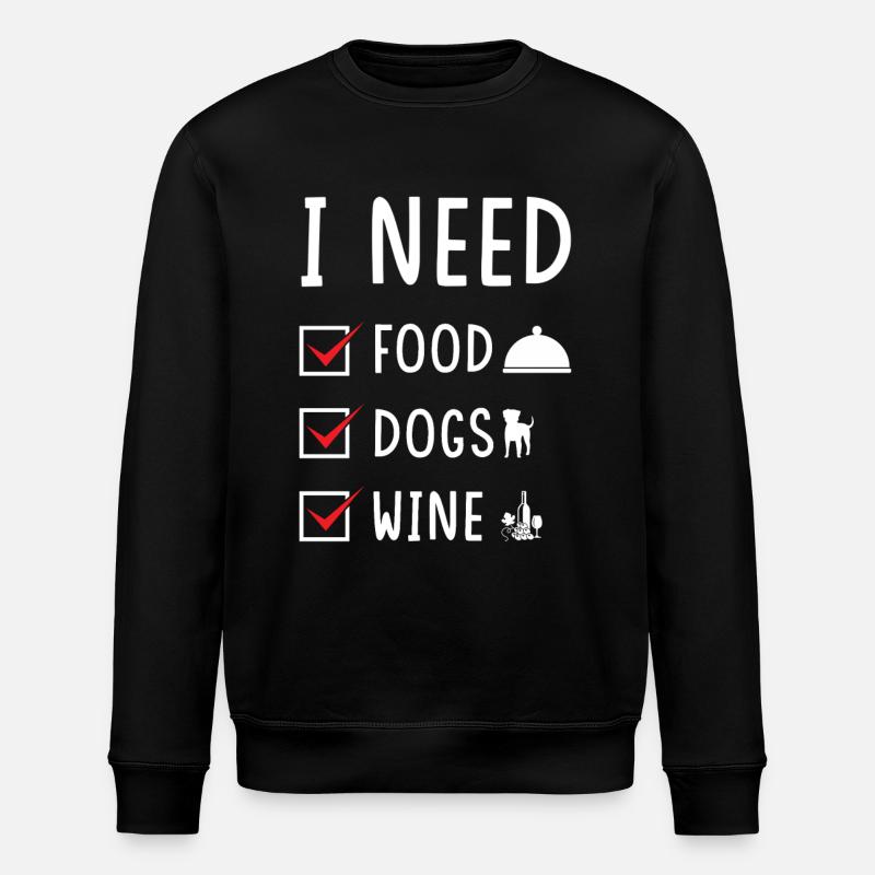 Eating Dogs Wine - Stanley/Stella ROLLER Unisex Organic Sweatshirt - black