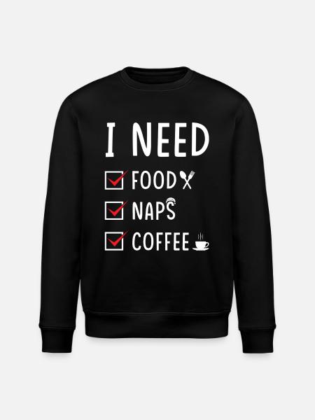 Eating Sleeping Coffee - Stanley/Stella ROLLER Unisex Organic Sweatshirt - black