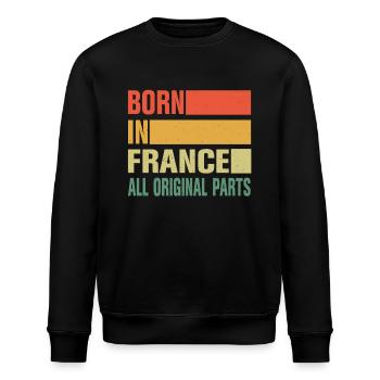 Né en France - Sweat bio ROLLER Stanley/Stella Unisexe - noir - Devant - Nik (191cm)