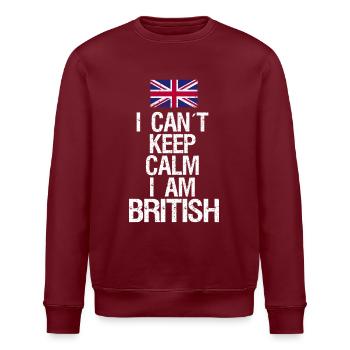 I can not Keep Calm I am Brite - Stanley/Stella Unisex Bio-Sweatshirt ROLLER - Burgunderrot - Vorne - Nik (191cm)