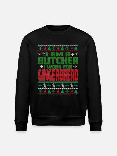 Butcher Christmas Saying - Stanley/Stella ROLLER Unisex Organic Sweatshirt - black