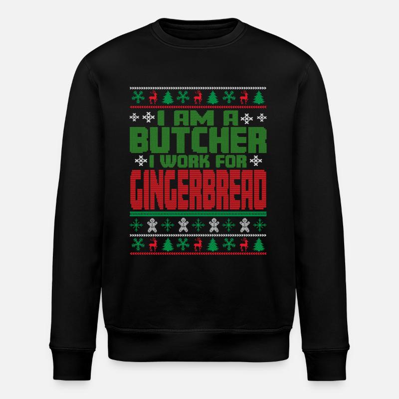 Dicton de Noël de boucher - Sweat bio ROLLER Stanley/Stella Unisexe - noir