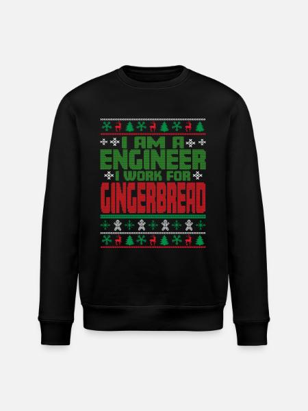 Engineer Christmas Saying - Stanley/Stella ROLLER Unisex Organic Sweatshirt - black