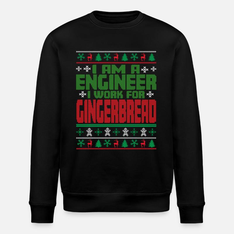 Engineer Christmas Saying - Stanley/Stella ROLLER Unisex Organic Sweatshirt - black