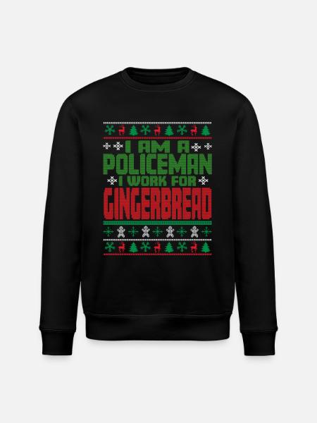 Policeman Christmas Quote - Stanley/Stella ROLLER Unisex Organic Sweatshirt - black