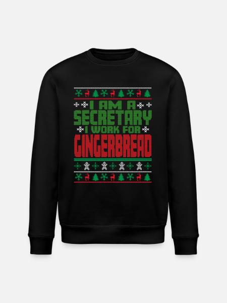 Secretary Christmas Saying - Stanley/Stella ROLLER Unisex Organic Sweatshirt - black