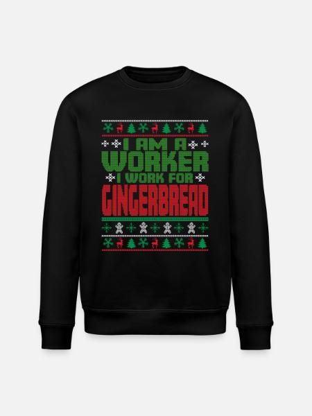 Workers' Christmas Slogan - Stanley/Stella ROLLER Unisex Organic Sweatshirt - black