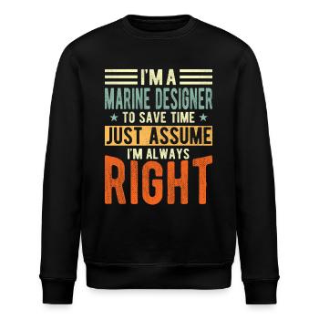 Marine Designer - Stanley/Stella Unisex Bio-Sweatshirt ROLLER - Schwarz - Vorne - Nik (191cm)