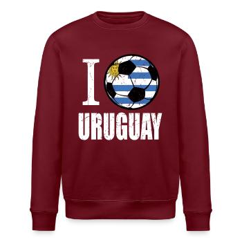 Uruguay Fußball - Stanley/Stella Unisex Bio-Sweatshirt ROLLER - Burgunderrot - Vorne - Nik (191cm)