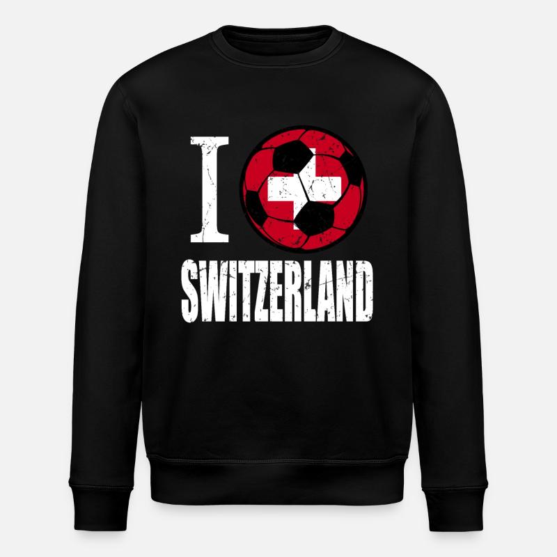 Schweiz Fußball - Stanley/Stella Unisex Bio-Sweatshirt ROLLER - Schwarz