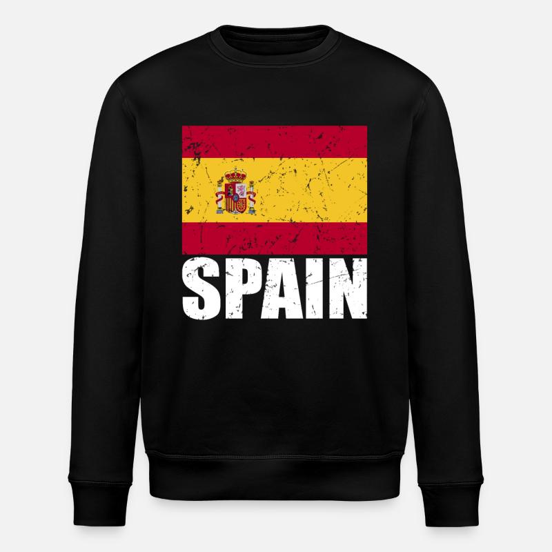 Spain Flag - Stanley/Stella ROLLER Unisex Organic Sweatshirt - black