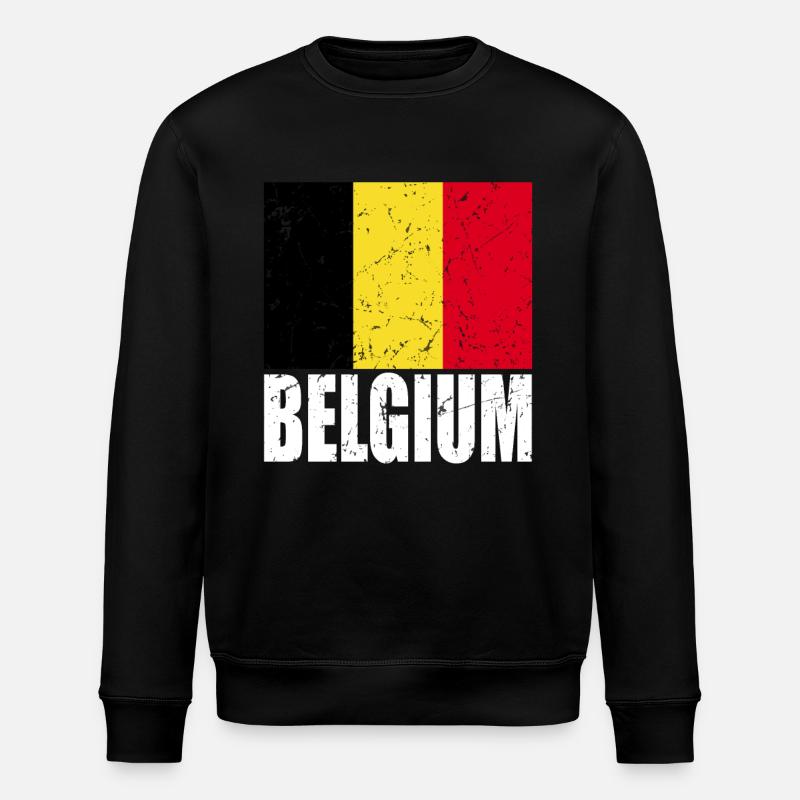 Belgium Flag - Stanley/Stella ROLLER Unisex Organic Sweatshirt - black