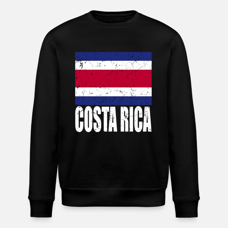 Costa Rica Flag - Stanley/Stella ROLLER Unisex Organic Sweatshirt - black