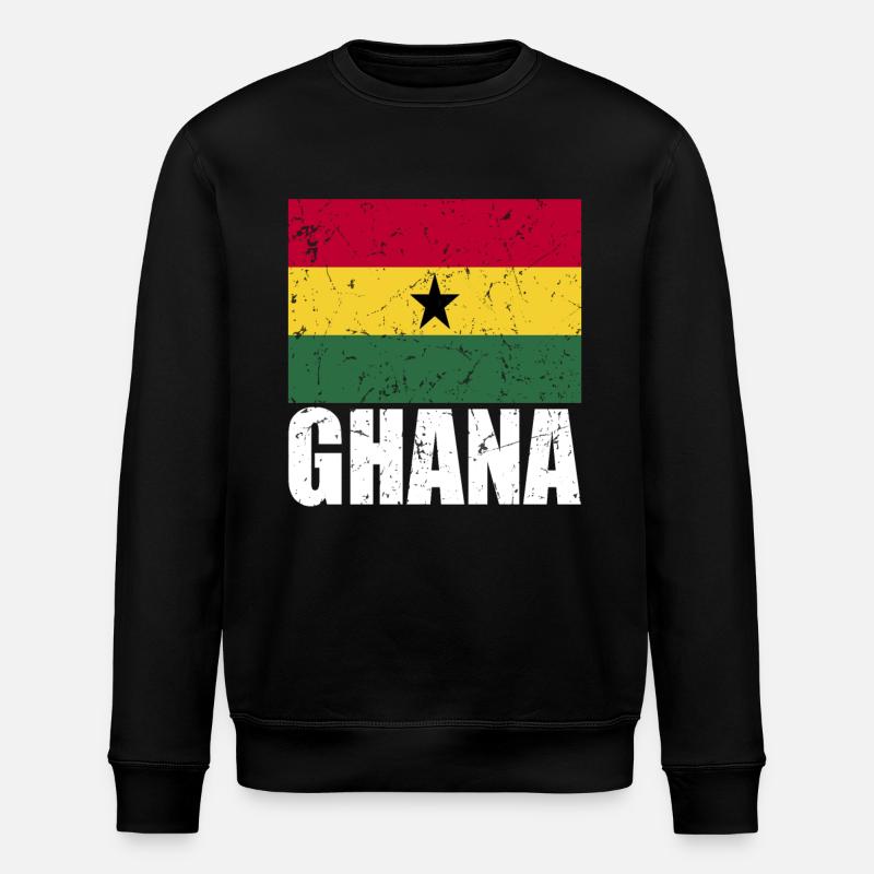 Drapeau du Ghana - Sweat bio ROLLER Stanley/Stella Unisexe - noir