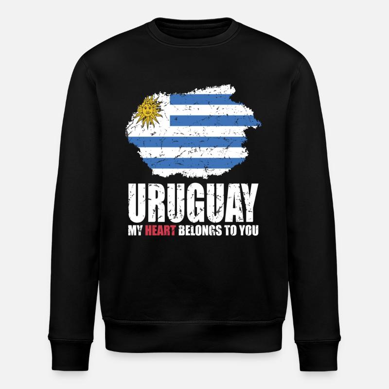 Uruguay Flag - Stanley/Stella ROLLER Unisex Organic Sweatshirt - black