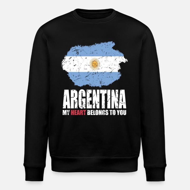 Drapeau de l’ARGENTINE - Sweat bio ROLLER Stanley/Stella Unisexe - noir