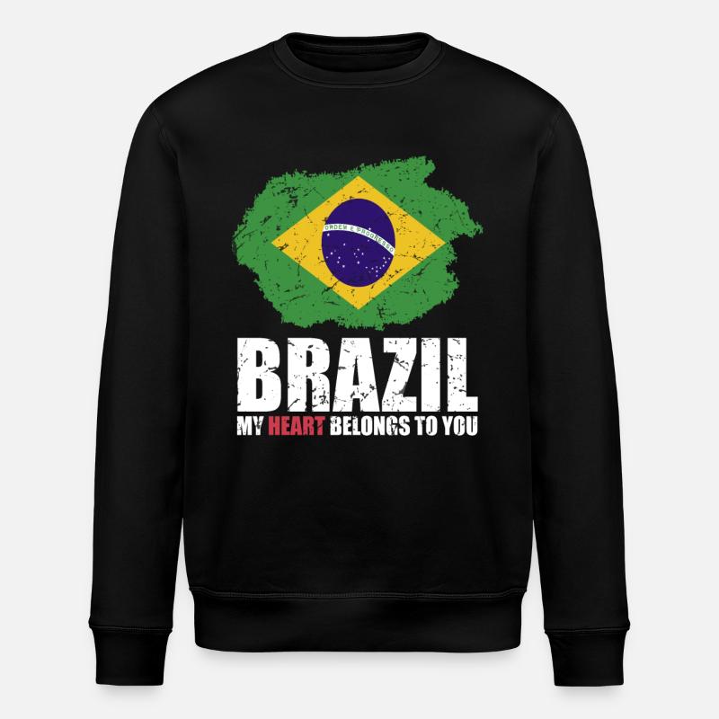 Brazil Flag - Stanley/Stella ROLLER Unisex Organic Sweatshirt - black