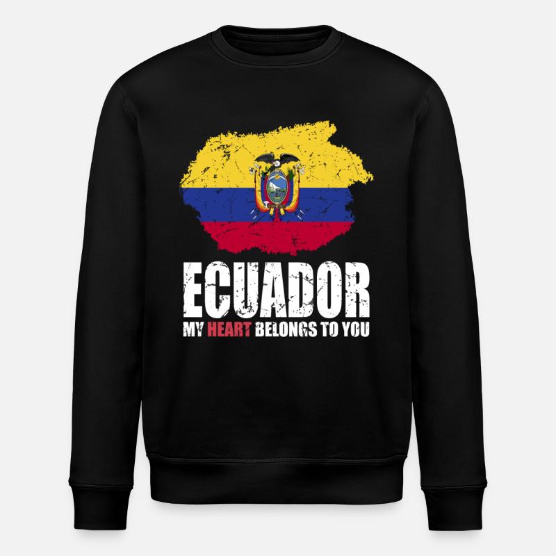 Ecuador Flag - Stanley/Stella ROLLER Unisex Organic Sweatshirt - black