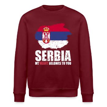 Drapeau de la Serbie - Sweat bio ROLLER Stanley/Stella Unisexe - bordeaux - Devant - Nik (191cm)