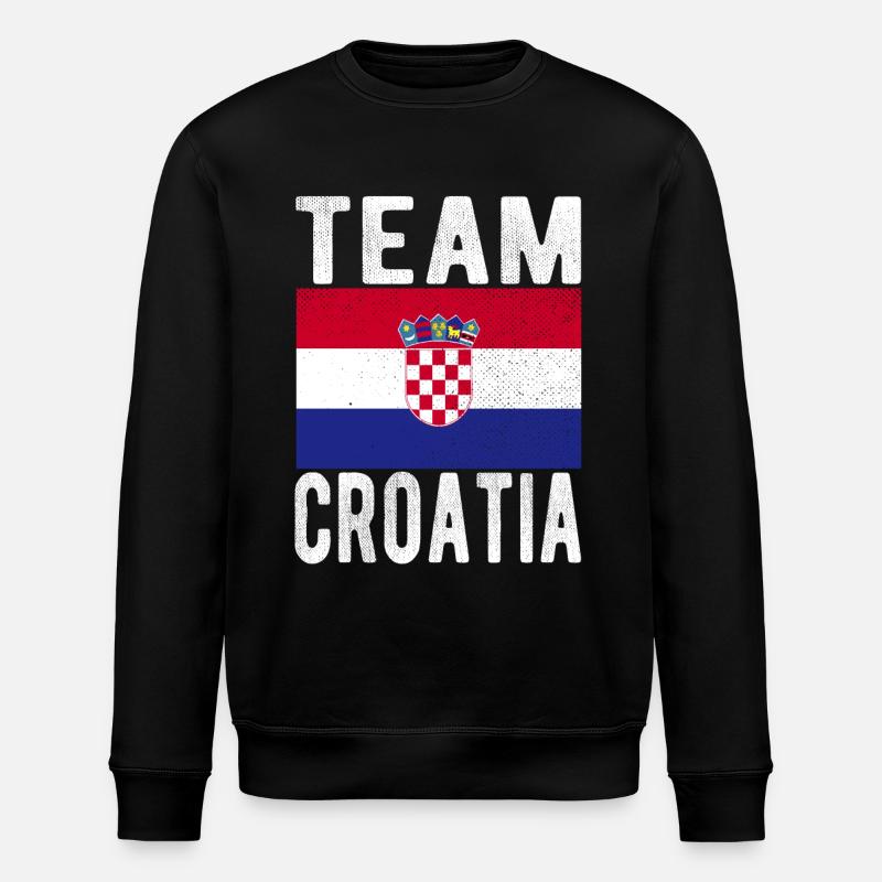 Kroatien Fahne - Stanley/Stella Unisex Bio-Sweatshirt ROLLER - Schwarz