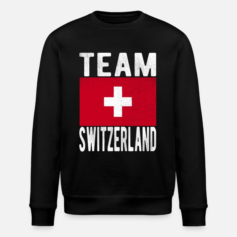 Drapeau de la Suisse - Sweat bio ROLLER Stanley/Stella Unisexe - noir