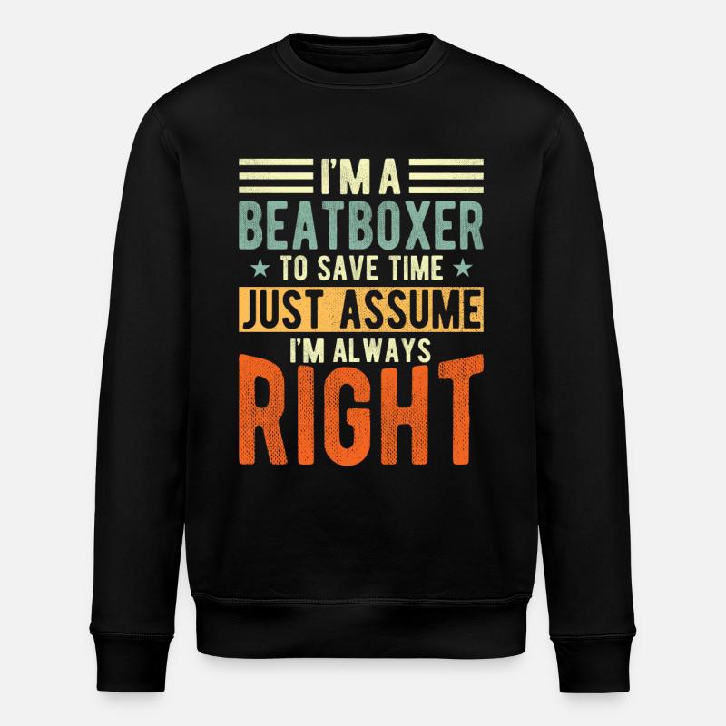 Beat-boxer - Sweat bio ROLLER Stanley/Stella Unisexe - noir