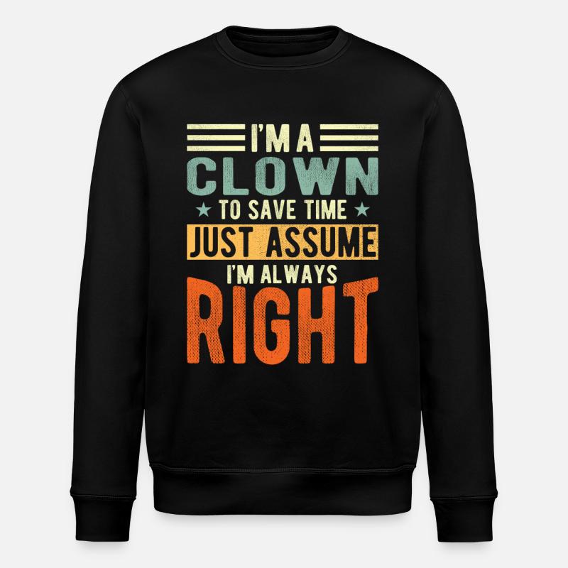 Clown - Stanley/Stella ROLLER Unisex Organic Sweatshirt - black