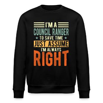 Rater Ranger - Stanley/Stella Unisex Bio-Sweatshirt ROLLER - Schwarz - Vorne - Nik (191cm)