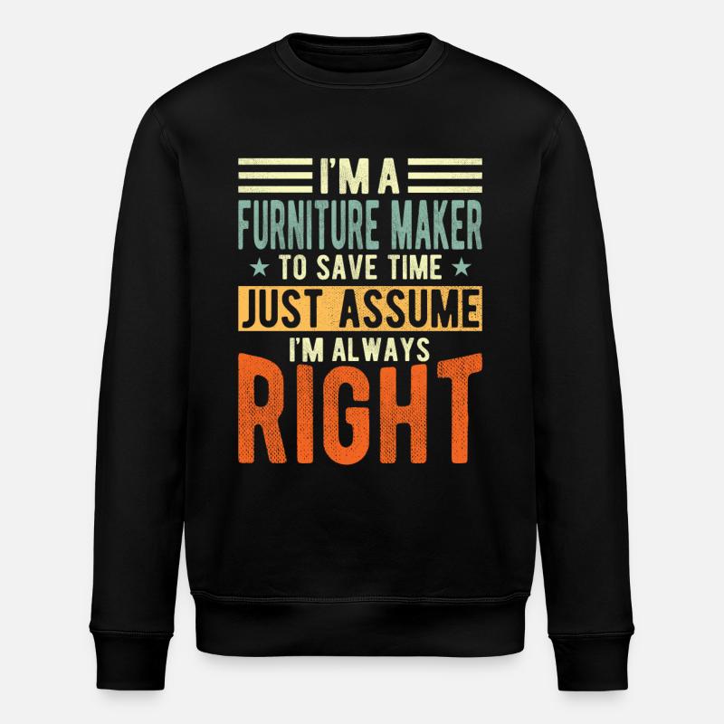 Möbelbauer - Stanley/Stella Unisex Bio-Sweatshirt ROLLER - Schwarz
