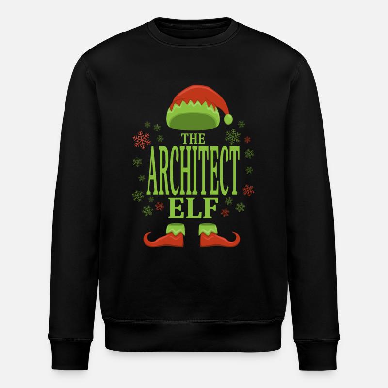 Architect Christmas Elf - Stanley/Stella ROLLER Unisex Organic Sweatshirt - black