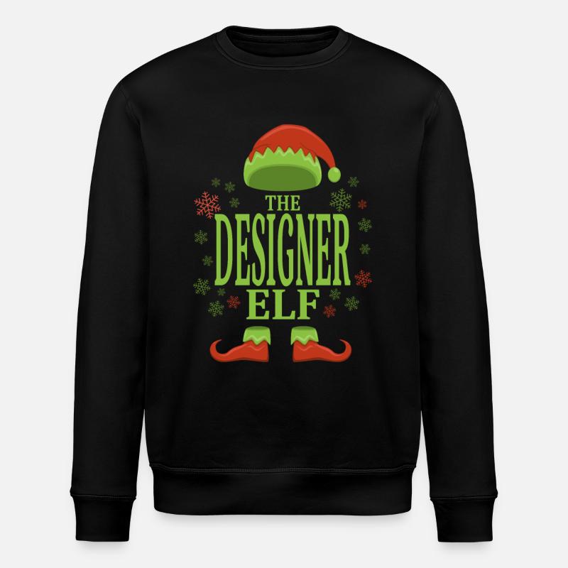 Designer Christmas Elf - Stanley/Stella ROLLER Unisex Organic Sweatshirt - black
