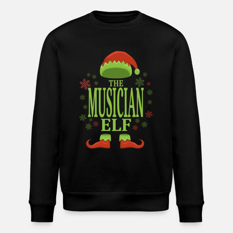 Musiker Weihnachtself - Stanley/Stella Unisex Bio-Sweatshirt ROLLER - Schwarz