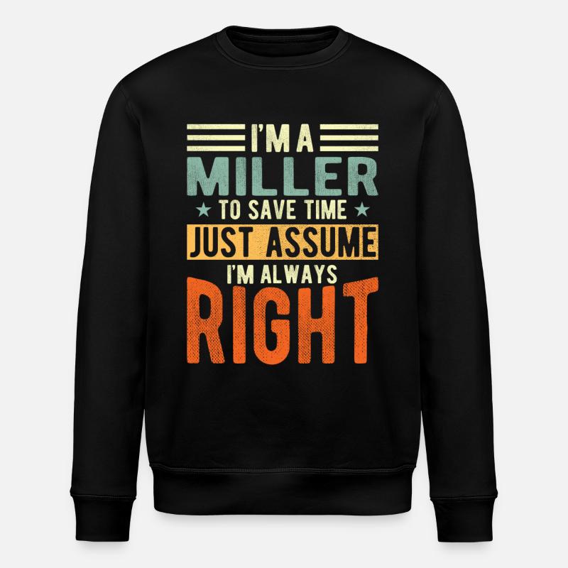 Miller - Stanley/Stella ROLLER Unisex Organic Sweatshirt - black