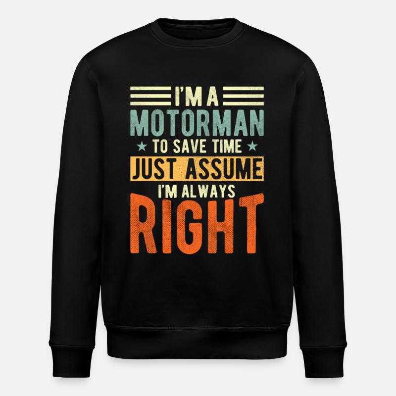 Motorman - Stanley/Stella Unisex Bio-Sweatshirt ROLLER - Schwarz