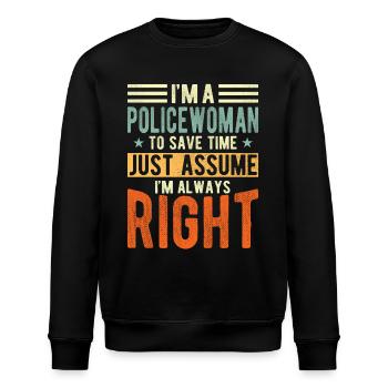 Die Polizistin - Stanley/Stella Unisex Bio-Sweatshirt ROLLER - Schwarz - Vorne - Nik (191cm)