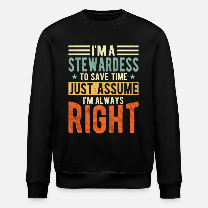 Stewardess - Stanley/Stella Unisex Bio-Sweatshirt ROLLER - Schwarz