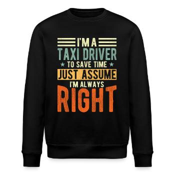 Taxifahrer - Stanley/Stella Unisex Bio-Sweatshirt ROLLER - Schwarz - Vorne - Nik (191cm)