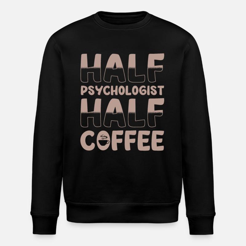 Halb Psychologe Halb Kaffee - Stanley/Stella Unisex Bio-Sweatshirt ROLLER - Schwarz