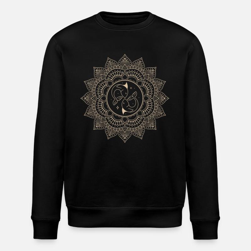 Fische Tierkreiszeichen Mandala - Stanley/Stella Unisex Bio-Sweatshirt ROLLER - Schwarz