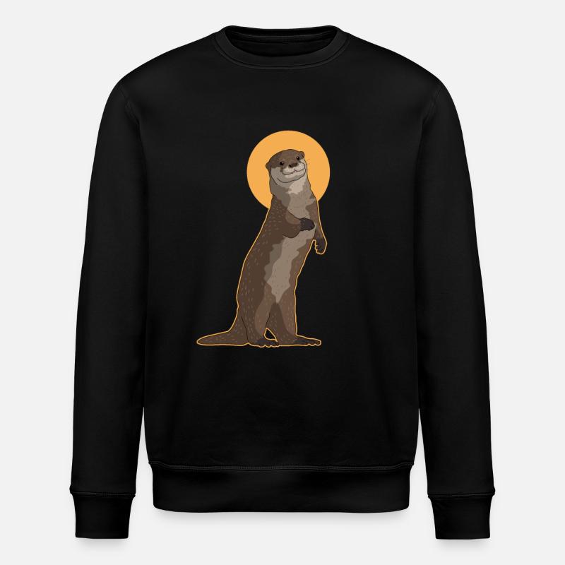 Otter Fischotter Seeotter Geschenk - Stanley/Stella Unisex Bio-Sweatshirt ROLLER - Schwarz