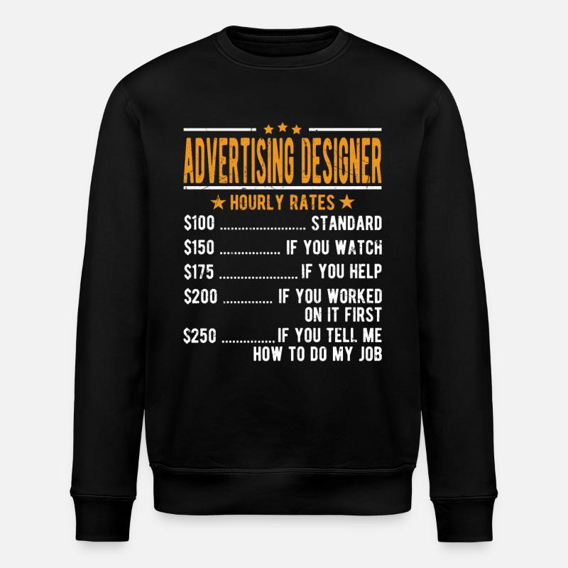 Advertising Designer Hourly Wage - Stanley/Stella ROLLER Unisex Organic Sweatshirt - black