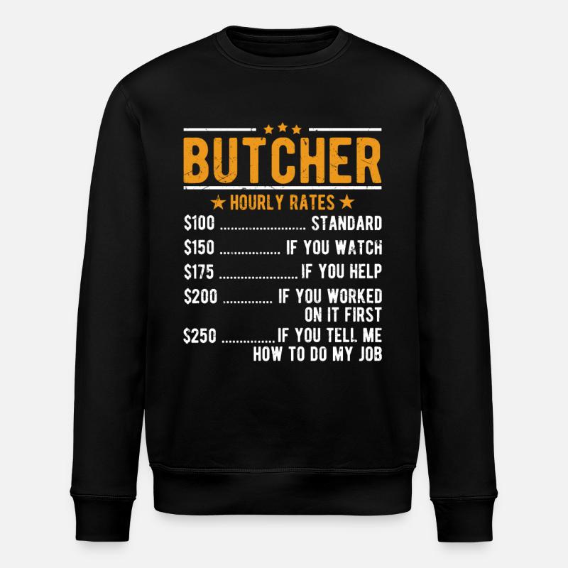 Butcher hourly wage - Stanley/Stella ROLLER Unisex Organic Sweatshirt - black