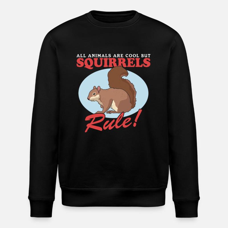 Süßes Eichhörnchen Hörnchen Grauhörnchen Geschenk - Stanley/Stella Unisex Bio-Sweatshirt ROLLER - Schwarz