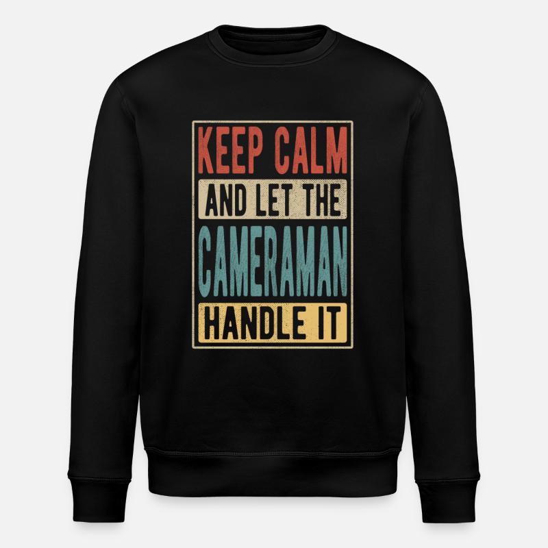 Kameramann Retro Geschenk - Stanley/Stella Unisex Bio-Sweatshirt ROLLER - Schwarz